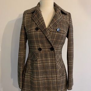 Lola mid-length plaid coat